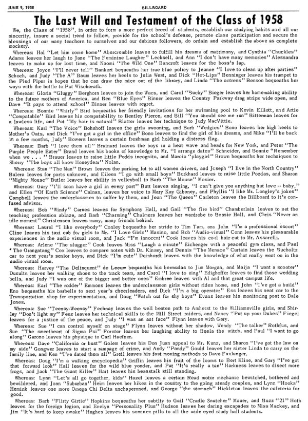 Last Will and Testament, Part 1